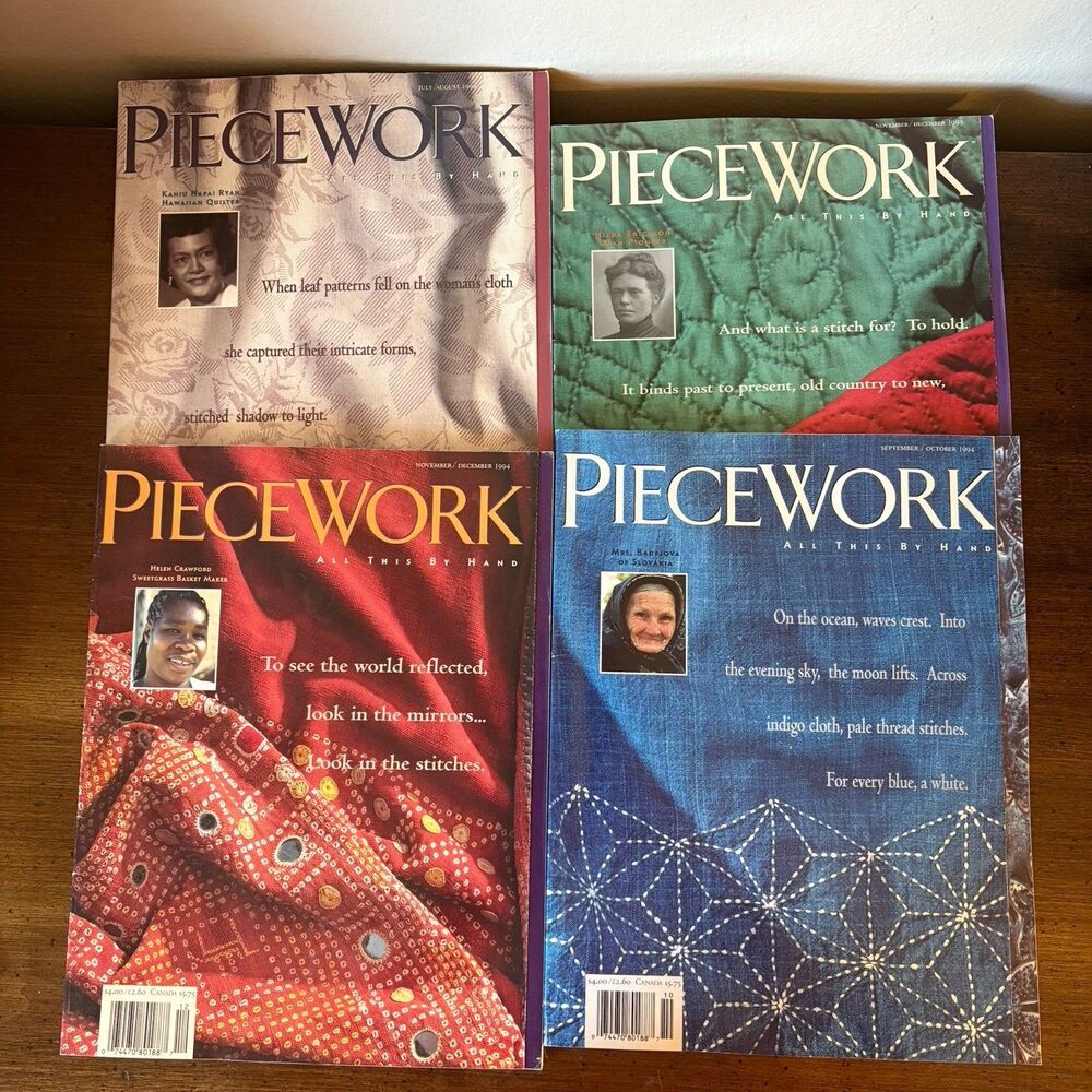 Piecework Magazine Lot (4) 1993/1994 Embroidery Quilling Tatting Sewing